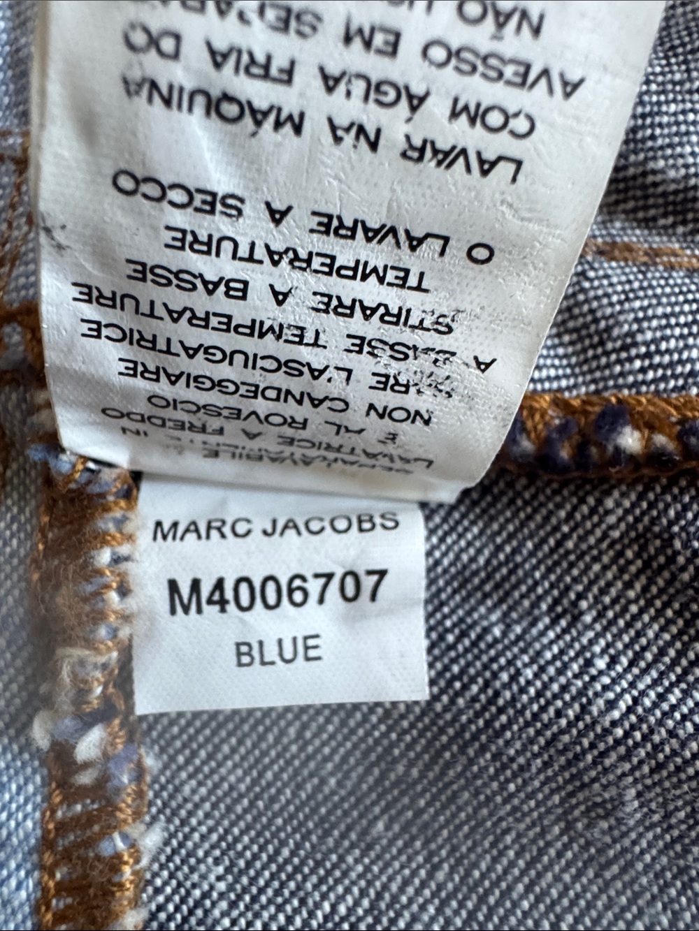 Marc Jacobs Color Warp Two Tone Denim Mini Skirt Blue Size 25 (US 2) - Picture 13 of 16